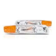 For 1999-2002 Chevy Silverado 1500 Pair Driver and Passenger Side Parking Light Lens and Housing Only GM2520173 GM2521173 | 15199558 15199559